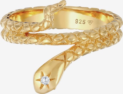 ELLI Ring 'Schlange' in gold / transparent, Produktansicht
