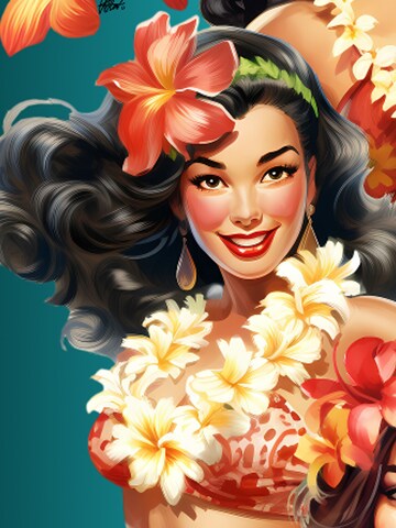 Hawaiihemdshop.de Regular fit Overhemd 'Girls of Hawaii' in Groen