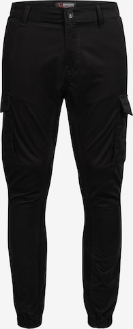 Effilé Pantalon cargo Alessandro Salvarini en noir : devant