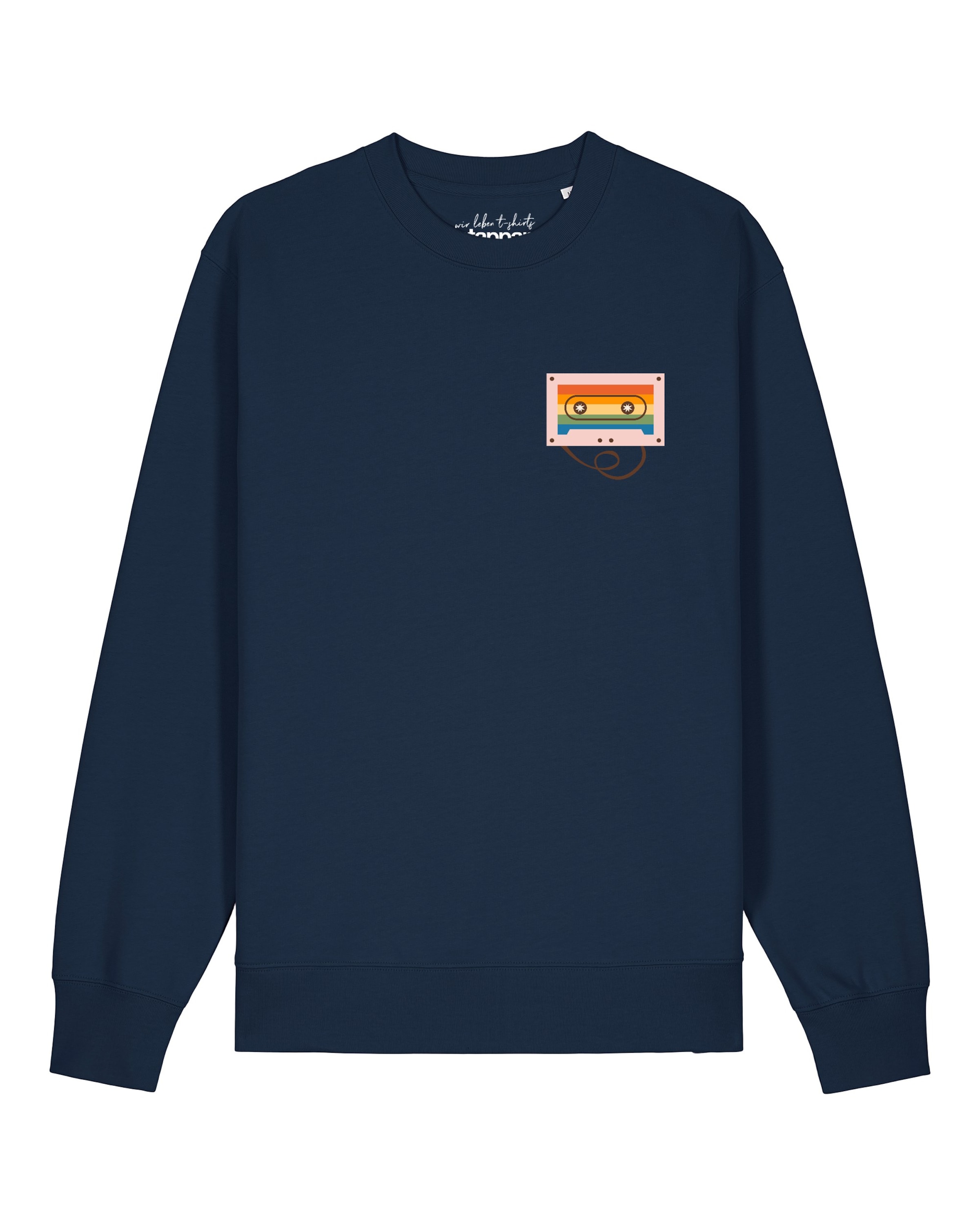Watapparel Sweatshirt ' Rainbow Cassette ' in Blauw: voorkant