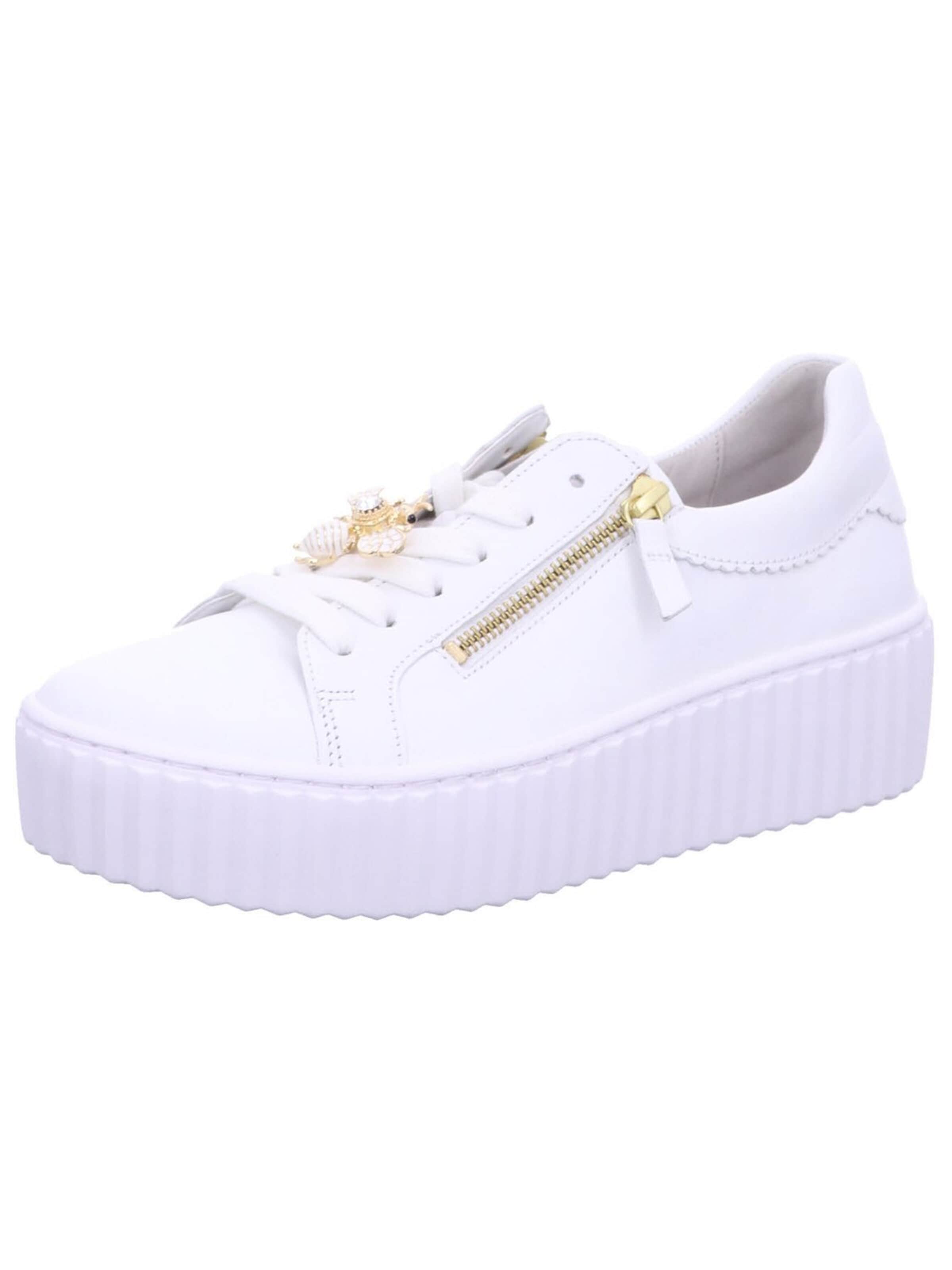 GABOR Sneakers laag 'Sneaker Damen 63.201 21 Echtleder in weiß' in Wit: voorkant