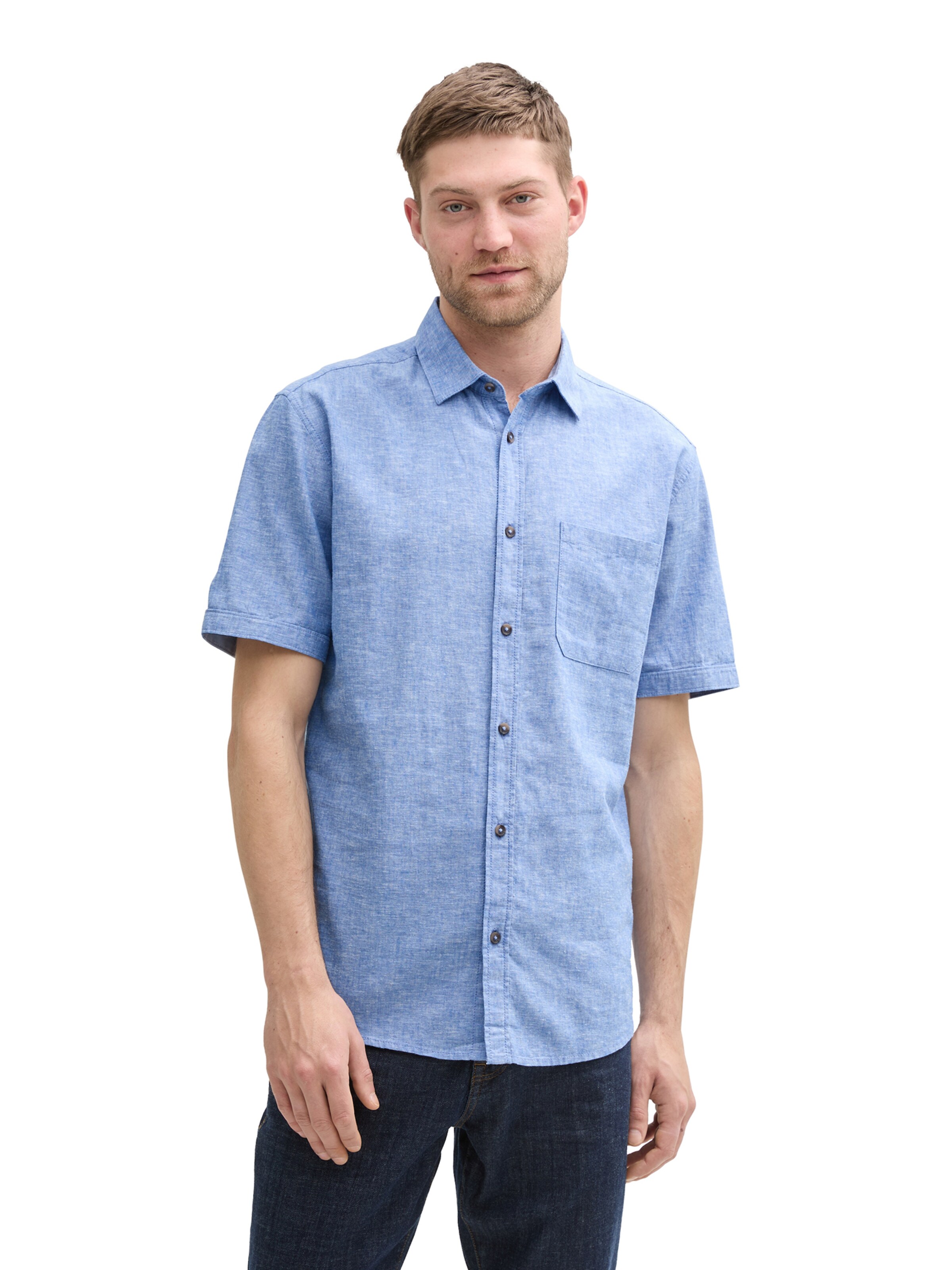 TOM TAILOR Rovný strih Košeľa - Modrá: predná strana