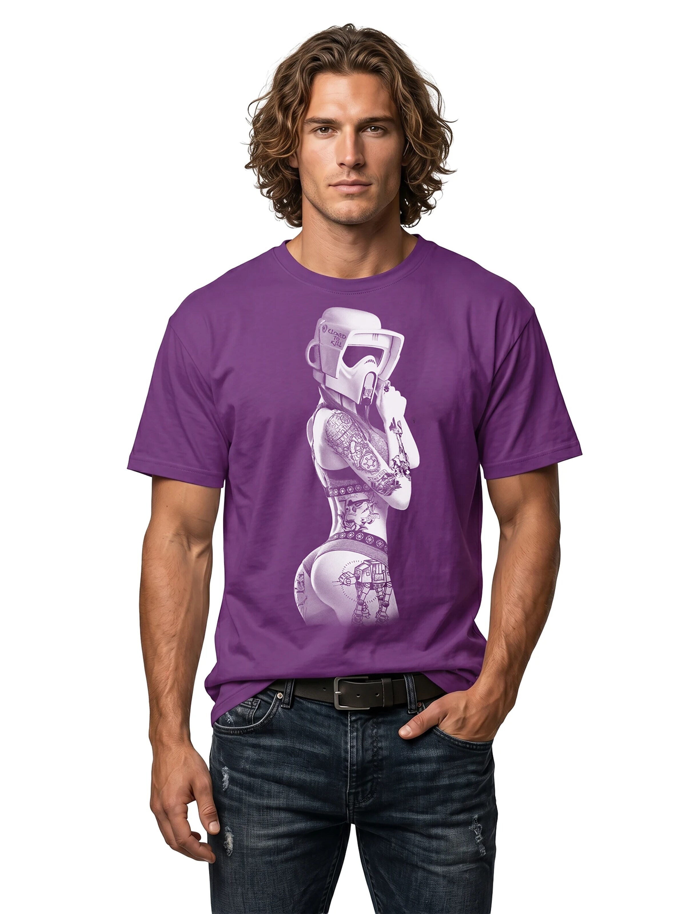 MAKAYA Shirt 'Trooper' in Purple