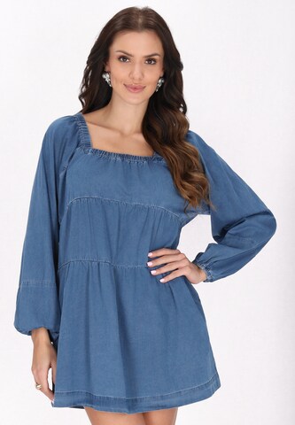 faina - Vestido en azul: frente