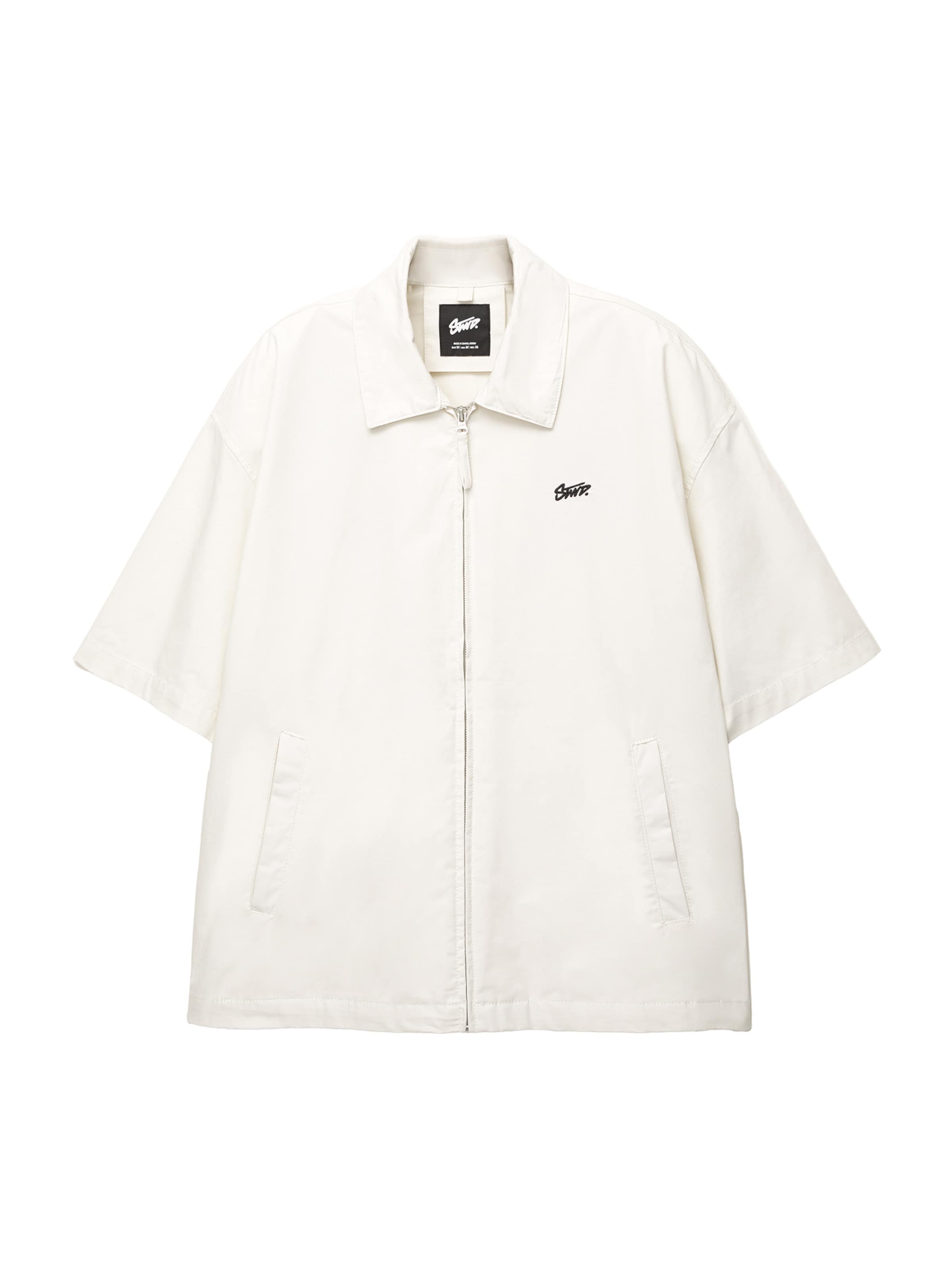 Pull&Bear Преходно яке 'STWD' в бяло: отпред