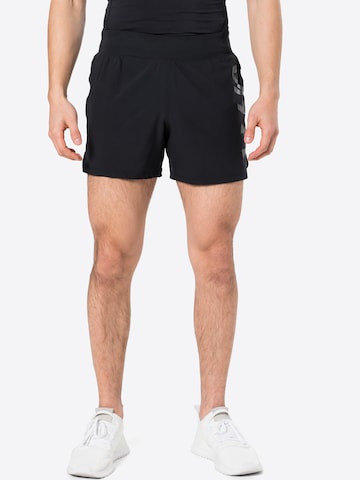 UNDER ARMOUR Regular Workout Pants 'Speedpocket' in Black: front