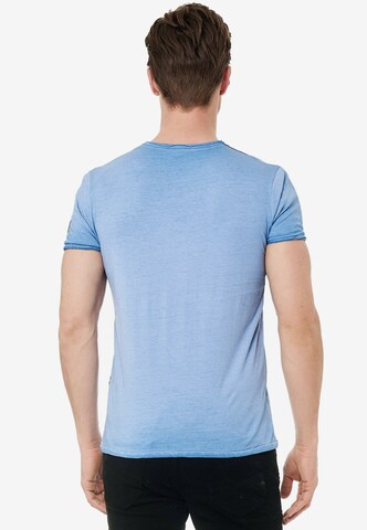 Rusty Neal T-Shirt mit modernem Front & Back Print 'American Eagle' in Blau