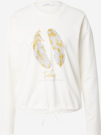 ABOUT YOU Sudadera con cremallera 'Frauke Sweater' en blanco, Vista del producto