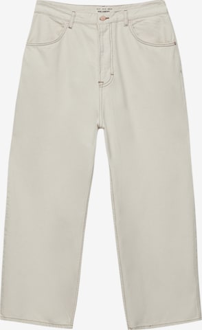 Pull&Bear Wide leg Jeans i beige: framsida