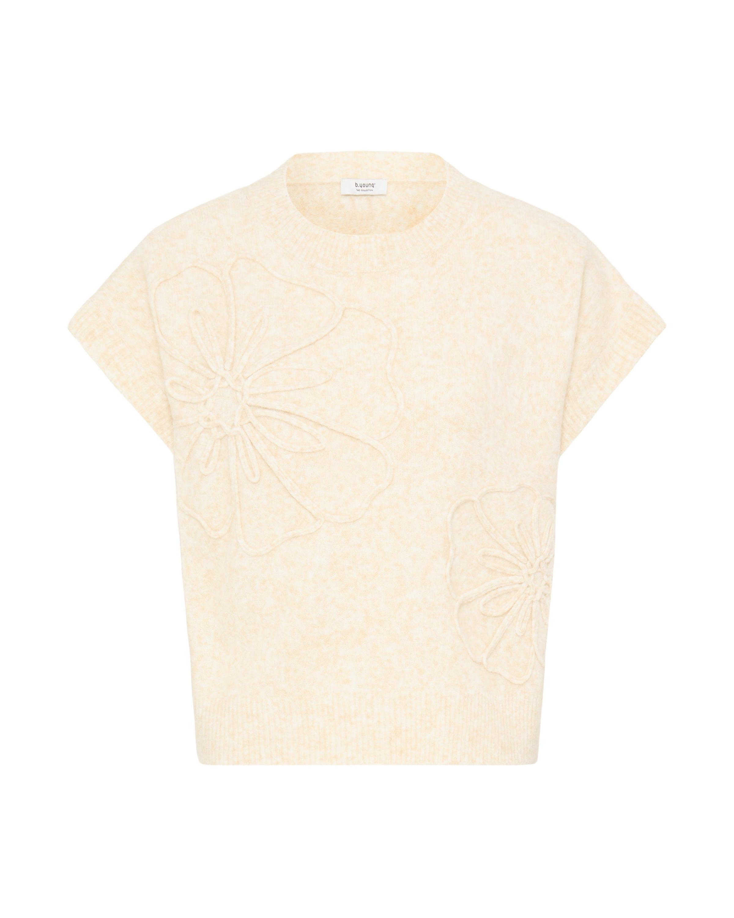b.young Gebreide bodywarmer 'BYOmea' in L in de kleur Lichtbeige, Productweergave