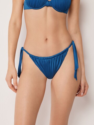 CALZEDONIA Bikini Bottoms 'Shiny Satin' in Blue
