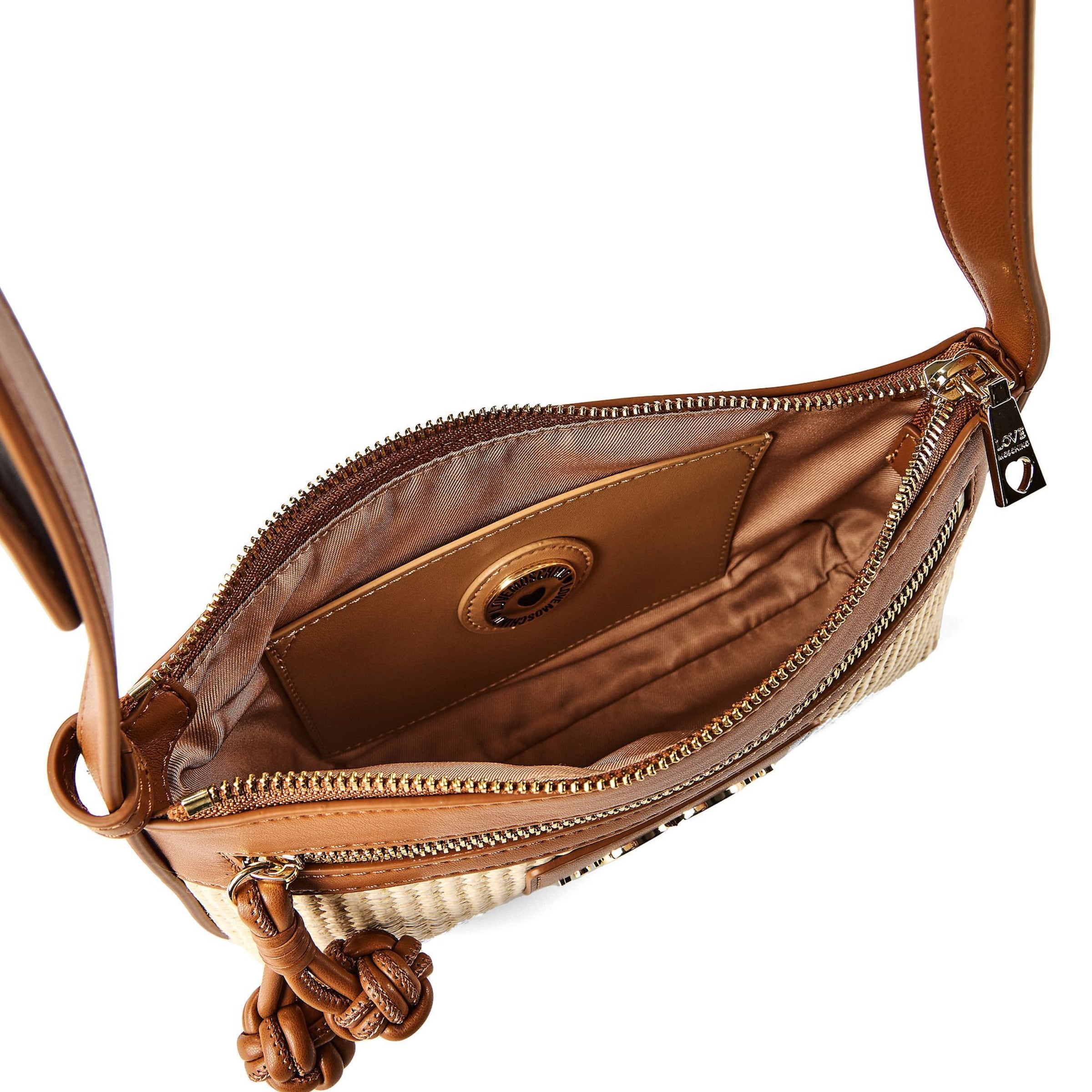 Borsa a spalla 'Straw' di Love Moschino in marrone