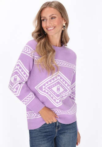 Pull-over IZIA en violet : devant