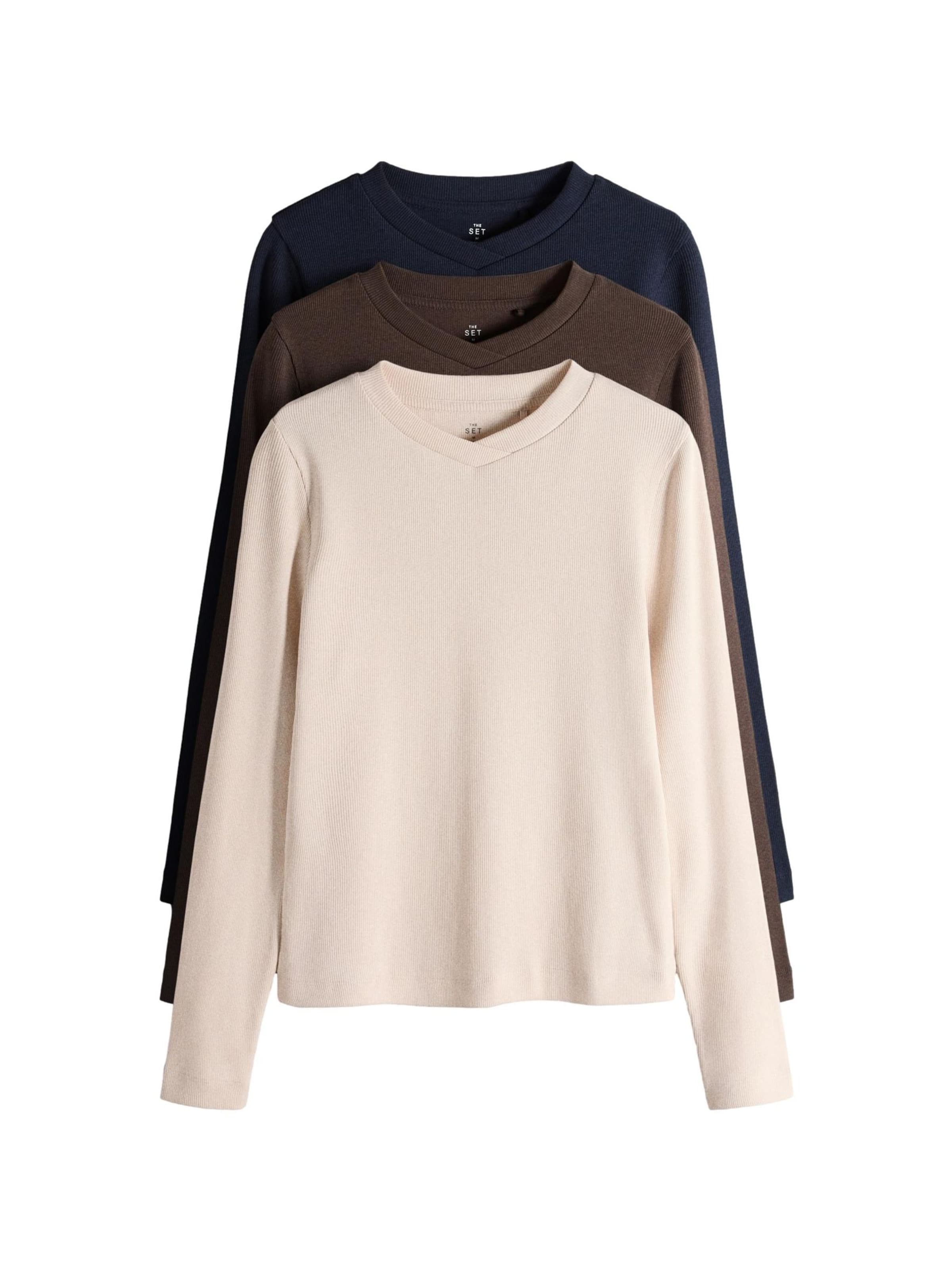 The Set Shirt in Beige: voorkant
