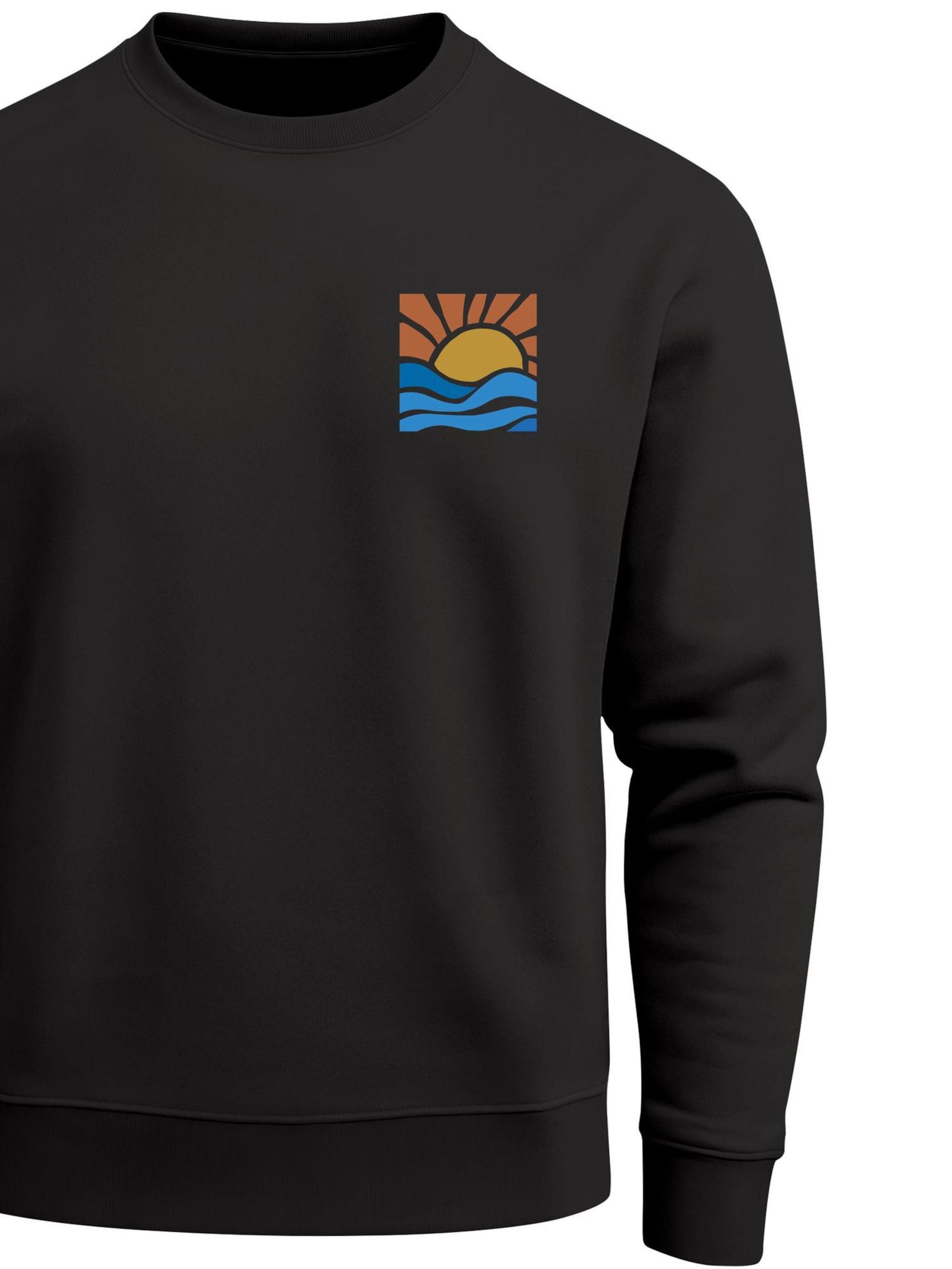 Neverless Sweatshirt 'Sun Wave Batch' in Black