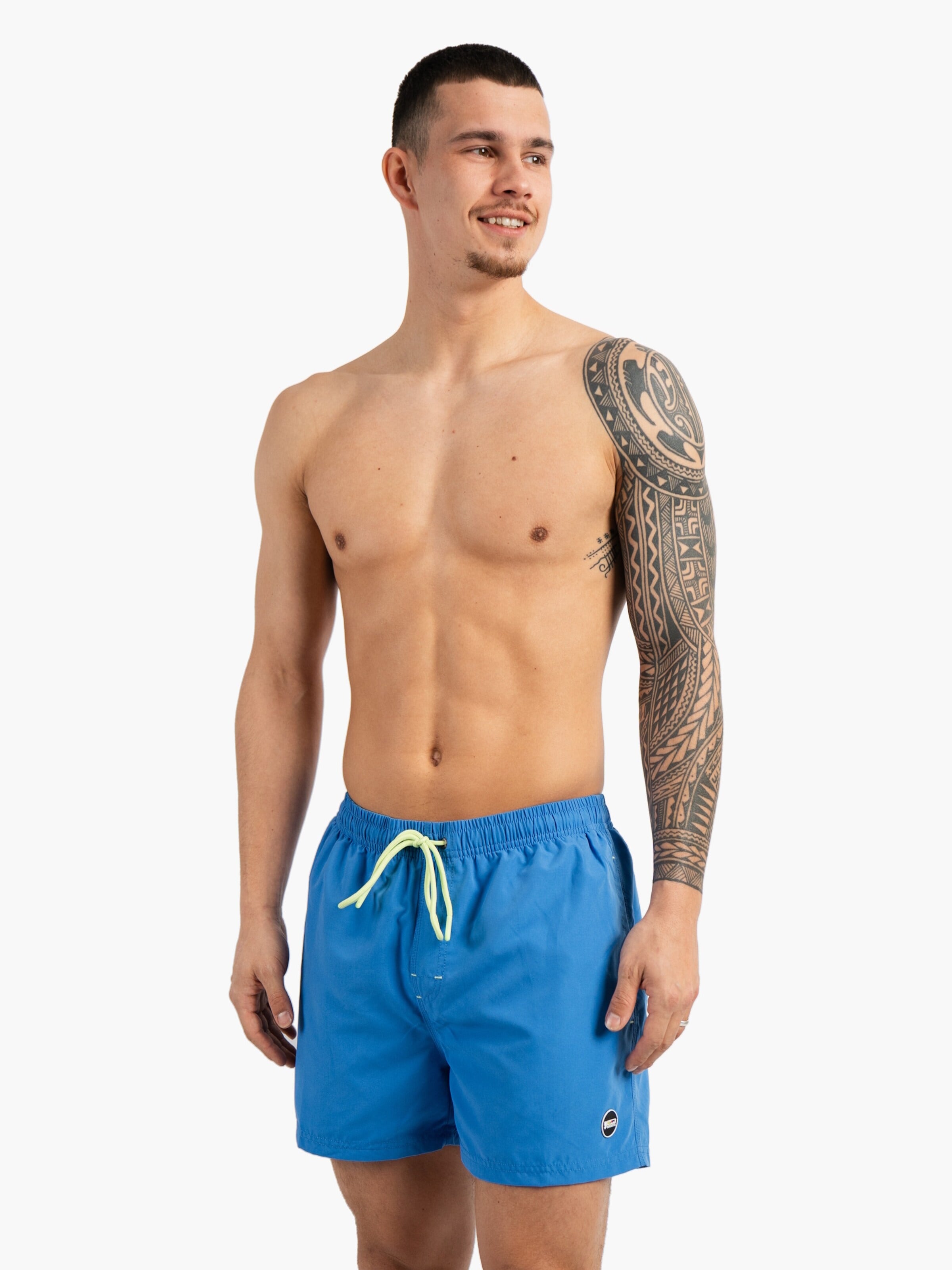 Shorts de bain 'Double Waistband' Happy Shorts en bleu : devant