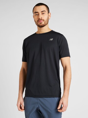 new balance - Camiseta funcional en negro: frente