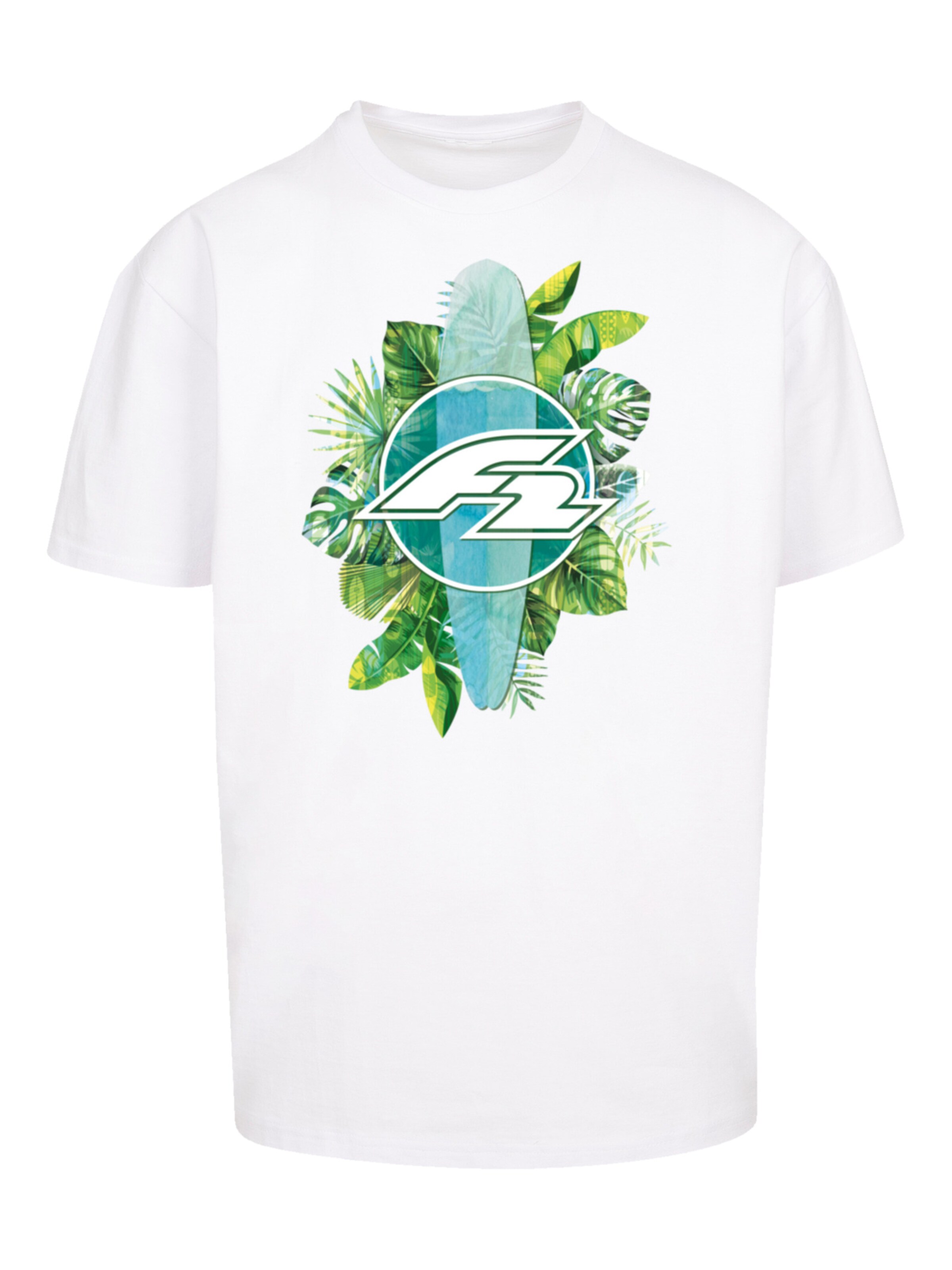 F2 Shirt 'Tropical Surfboards Sommer' in White: front