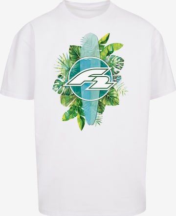 F2 Shirt 'Tropical Surfboards Sommer' in White: front