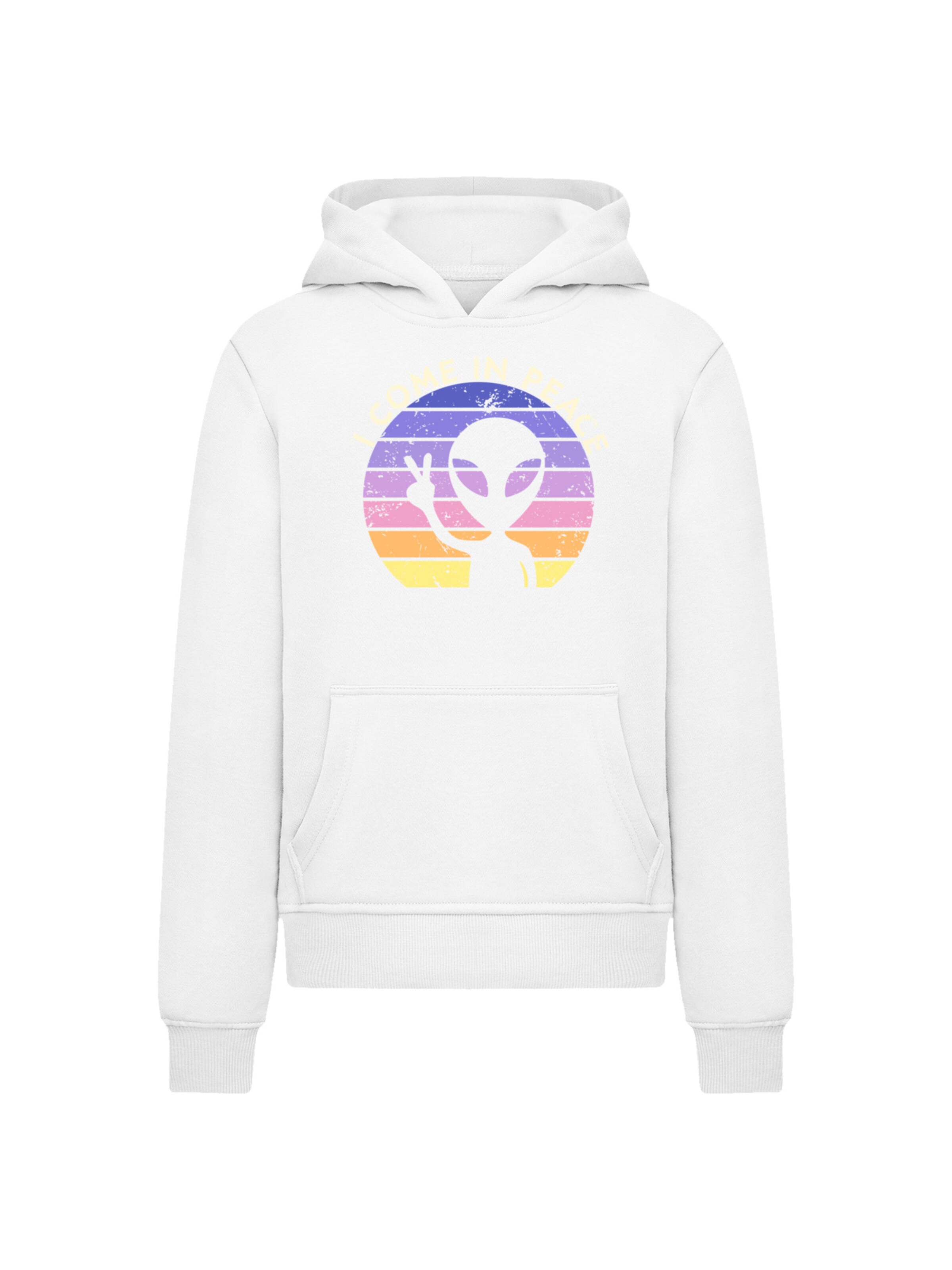 F4NT4STIC Sweatshirt 'Alien Peace Sunset' in White: front
