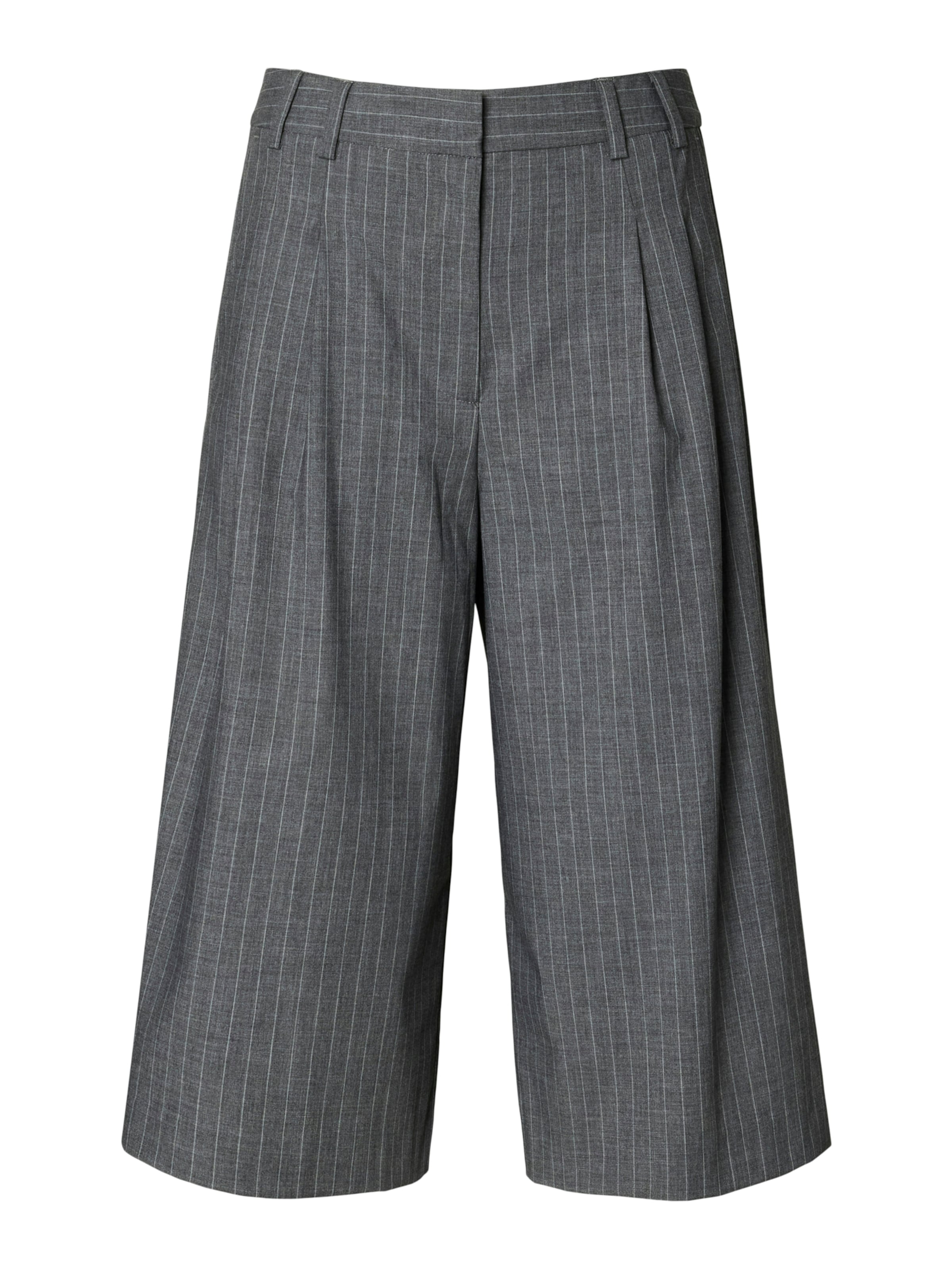 SELECTED - Pierna ancha Pantalón plisado 'SLFTonia' en gris: frente