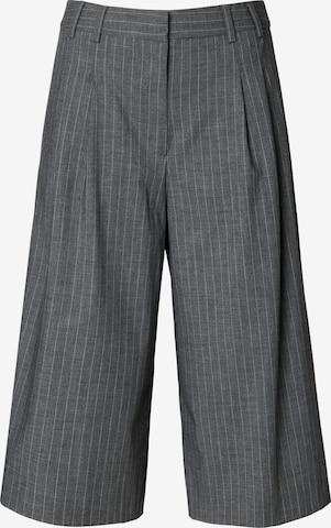 SELECTEDWide Leg/ Široke nogavice Hlače s naborima 'SLFTonia' - siva boja: prednji dio