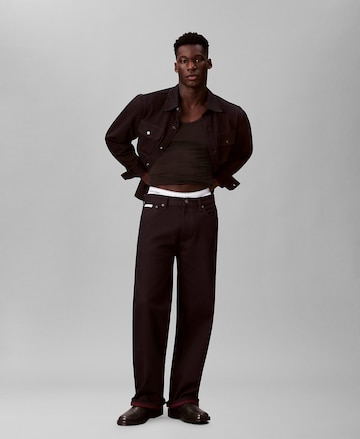 Calvin Klein Jeans Wide leg Jeans in Zwart: voorkant