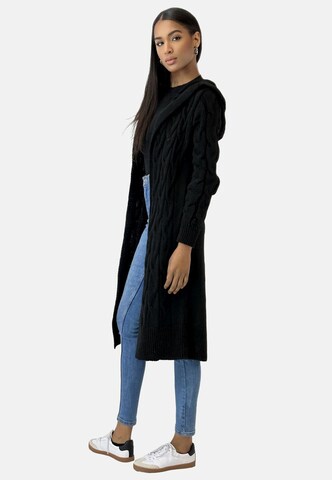 Cappotto in maglia di Elara in nero