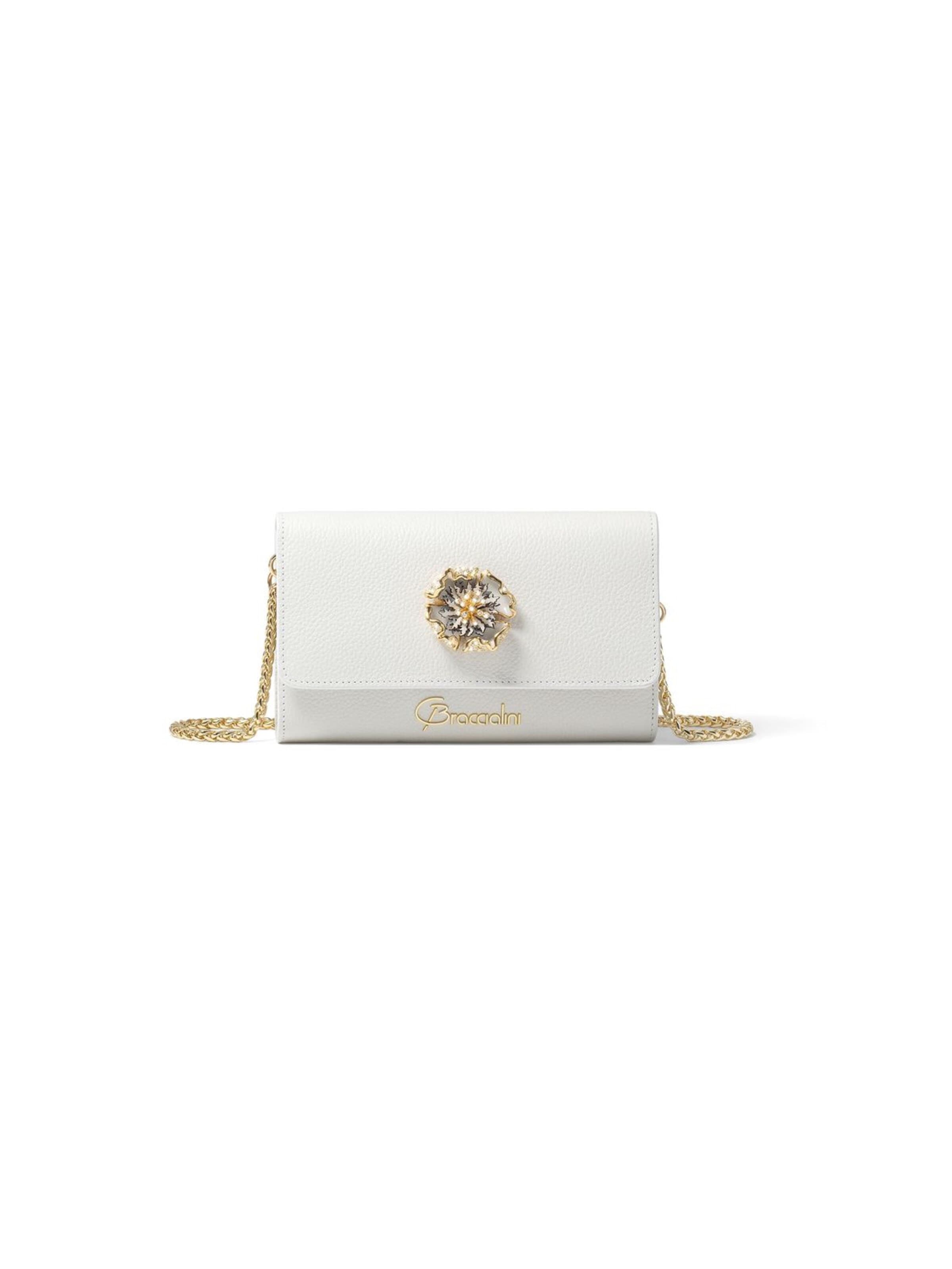 Braccialini - Bolso de noche 'Lady Wallet' en blanco: frente