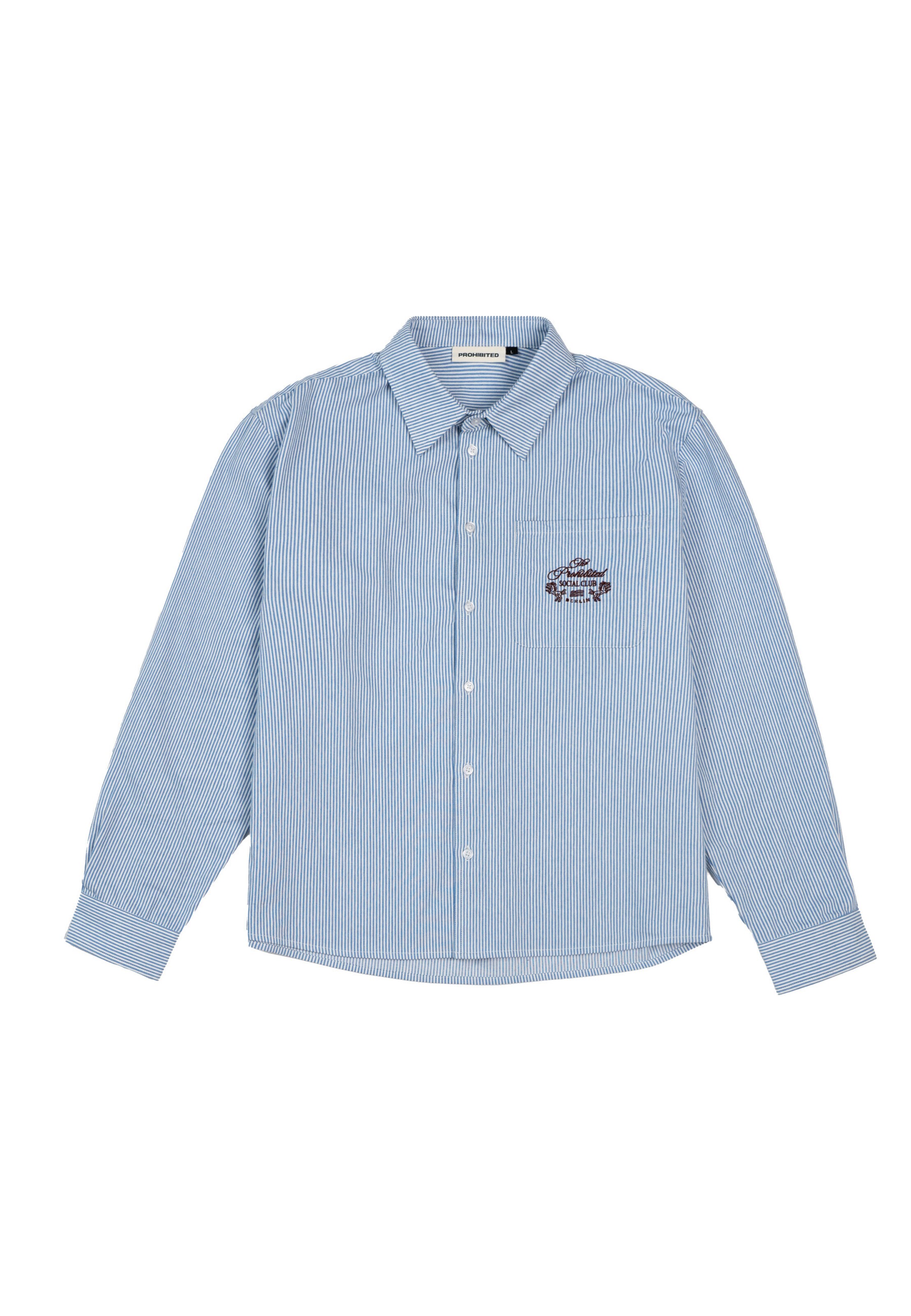 Prohibited Chemise 'Club Dress' en bleu clair / marron / blanc, Vue avec produit