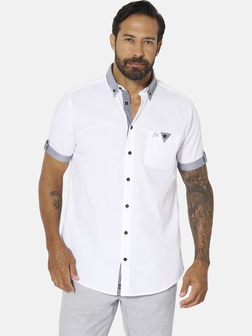 Jan Vanderstorm Comfort fit Button Up Shirt 'Nielas' in White: front