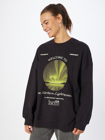 LEVI'S ® Sweatshirt 'Graphic Prism Crew' in Zwart: voorkant