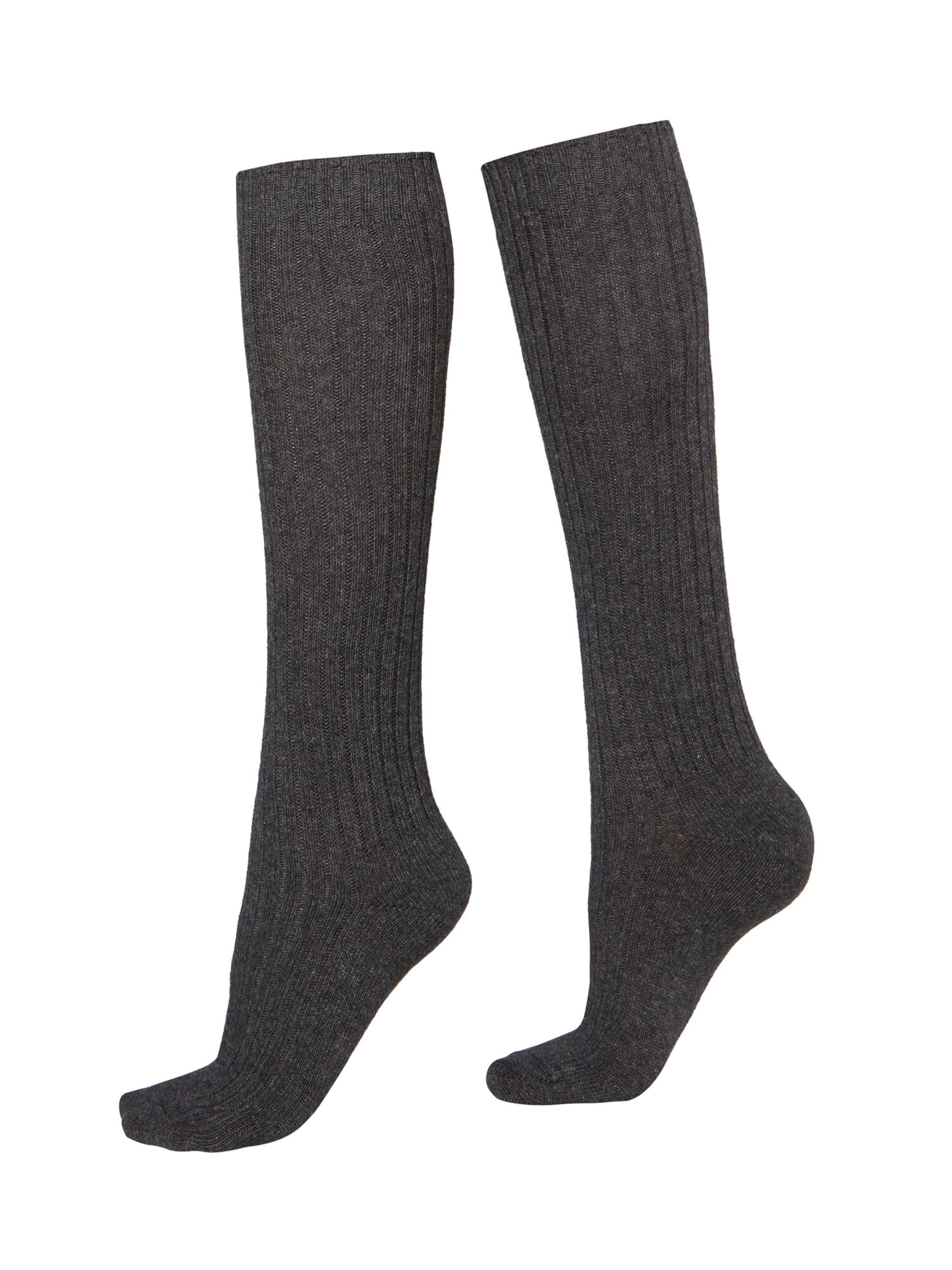 CALZEDONIA Knee High Socks in Grey: front