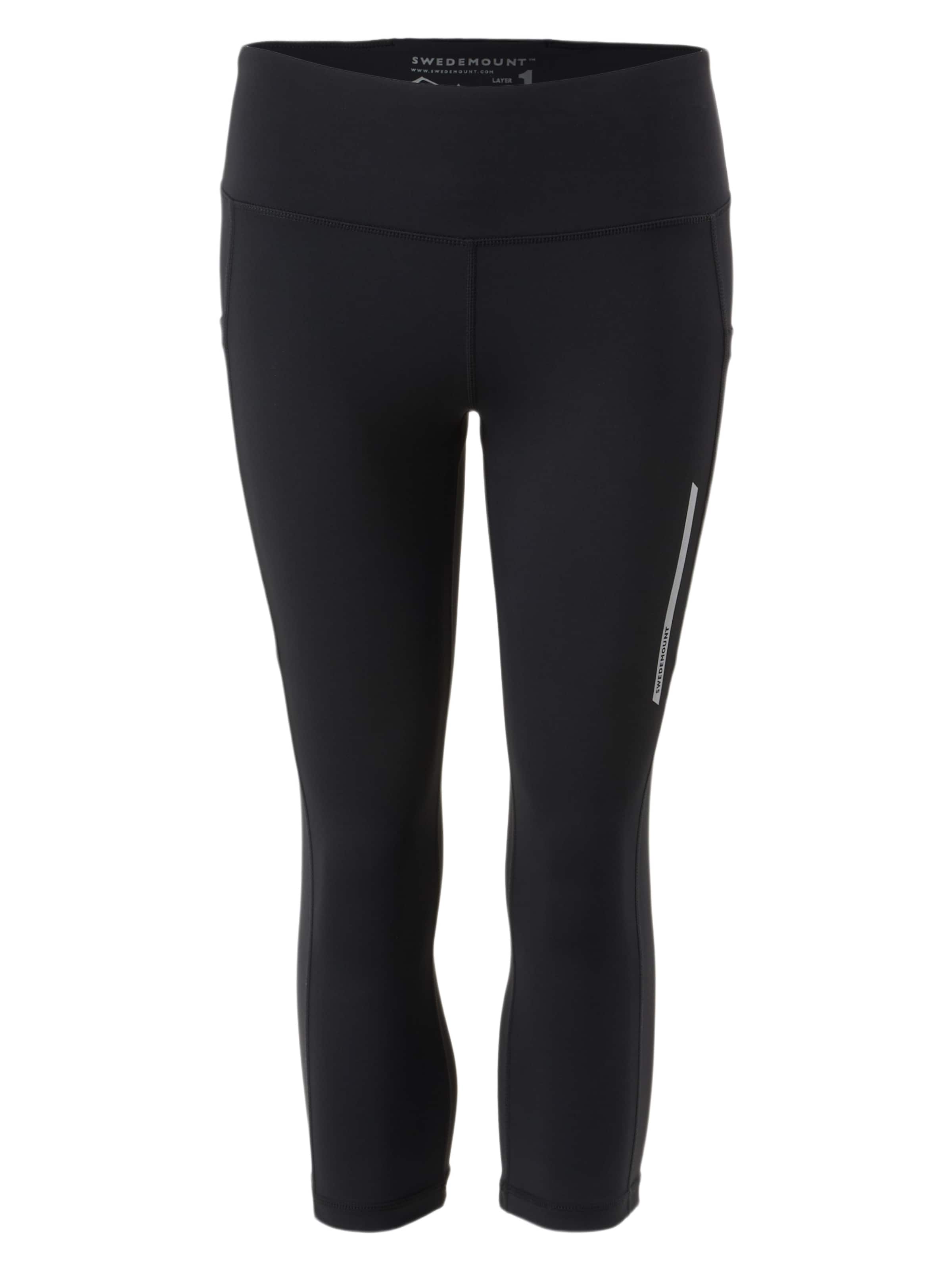 SWEDEMOUNT Skinny Sportbroek 'Core' in Zwart: voorkant