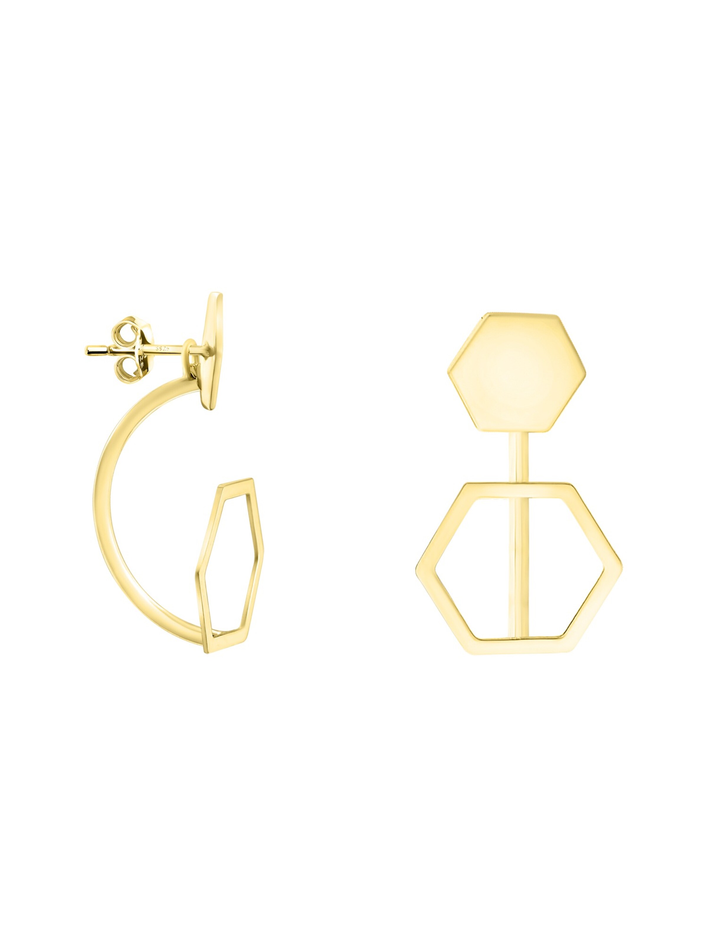 Sofia Milani Ohrringe 'Hexagon'‌‌ in Gold: Vorderseite