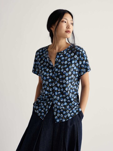 Seasalt Cornwall Gebreid vest 'Tor Grass' in Blauw: voorkant