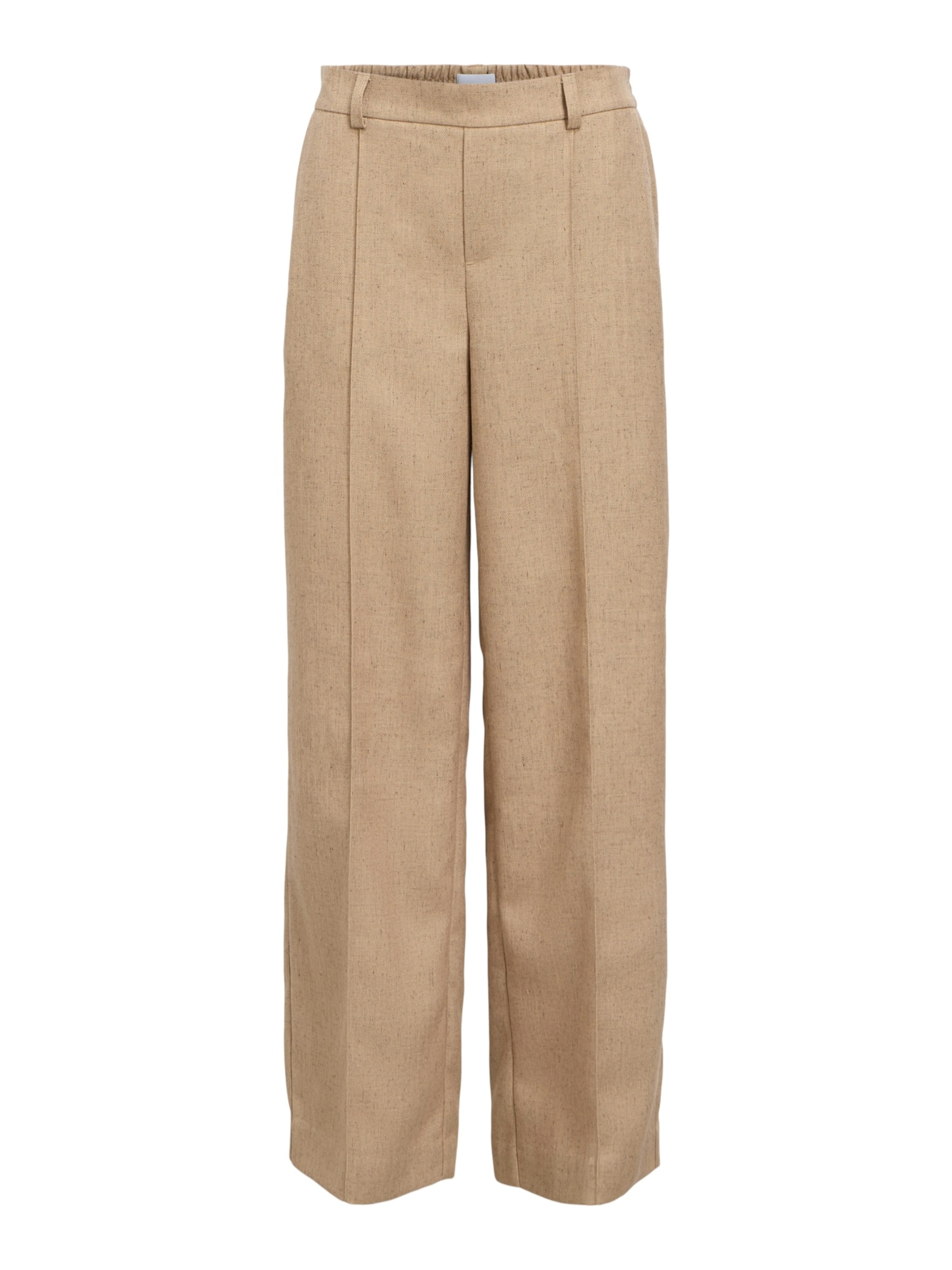 OBJECT Wide leg Παντελόνι με τσάκιση 'OBJBEA LISA' σε μπεζ: μπροστά