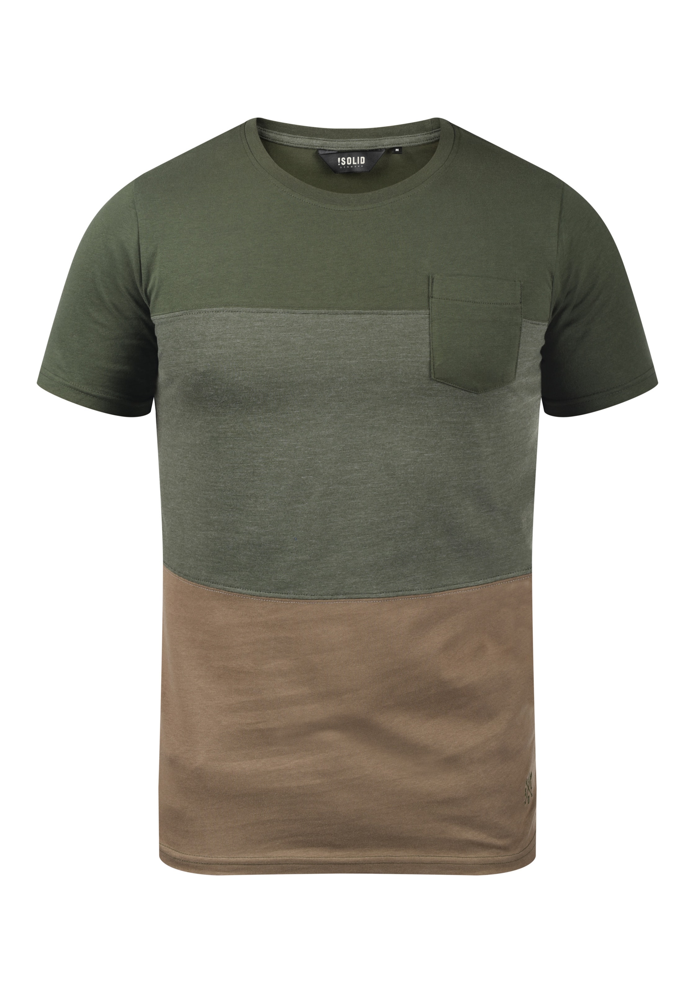Männer Große Größen  Solid T-Shirt 'Mingo' in Braun, Grün, Grasgrün - QA21440