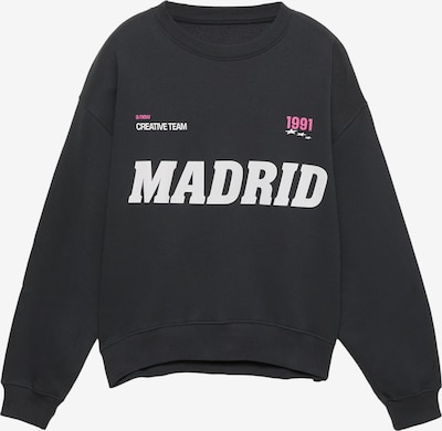Pull&Bear Sweater majica 'MADRID' u antracit siva / klasično crvena / bijela, Pregled proizvoda