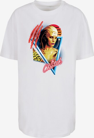 F4NT4STIC Oversized shirt 'DC Comics Wonder Woman 84 Retro Cheetah Design' in Wit: voorkant
