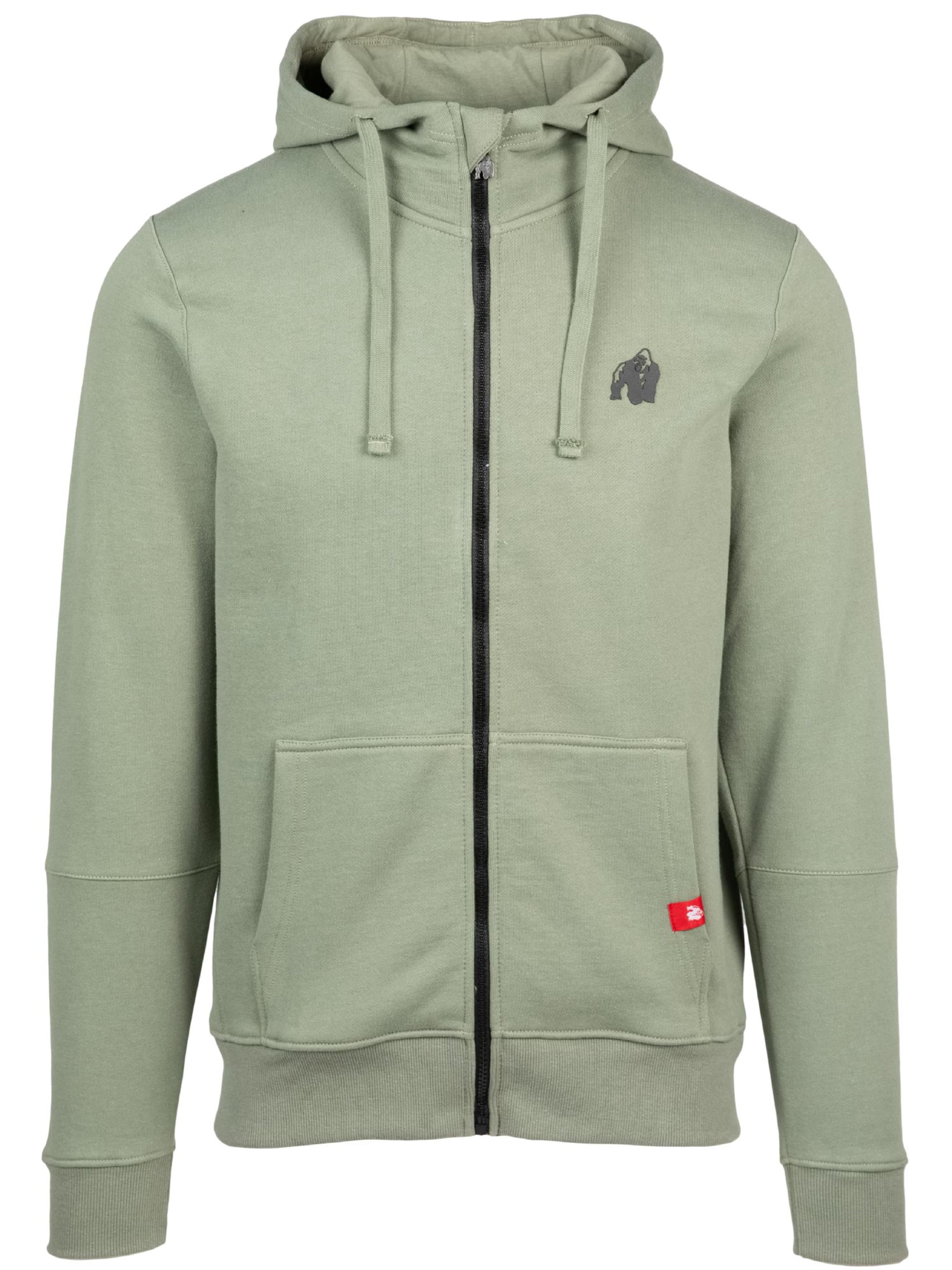 Gorilla Wear Sweatvest 'Leon' in Groen: voorkant