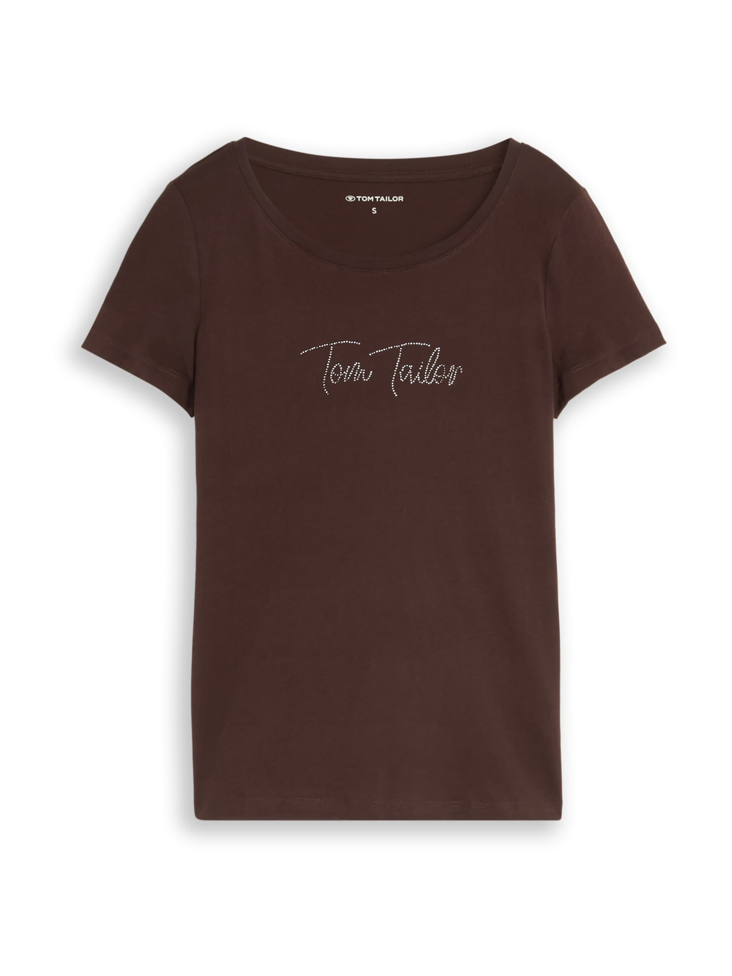 TOM TAILOR Tričko – hnědá: přední strana