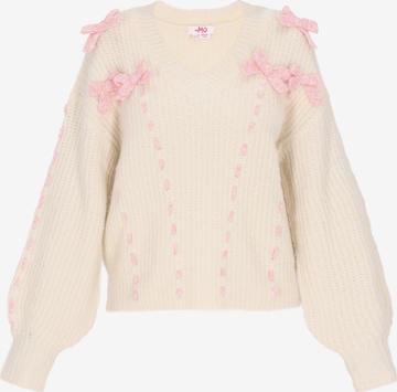 balta MYMO Laisvas megztinis: priekis