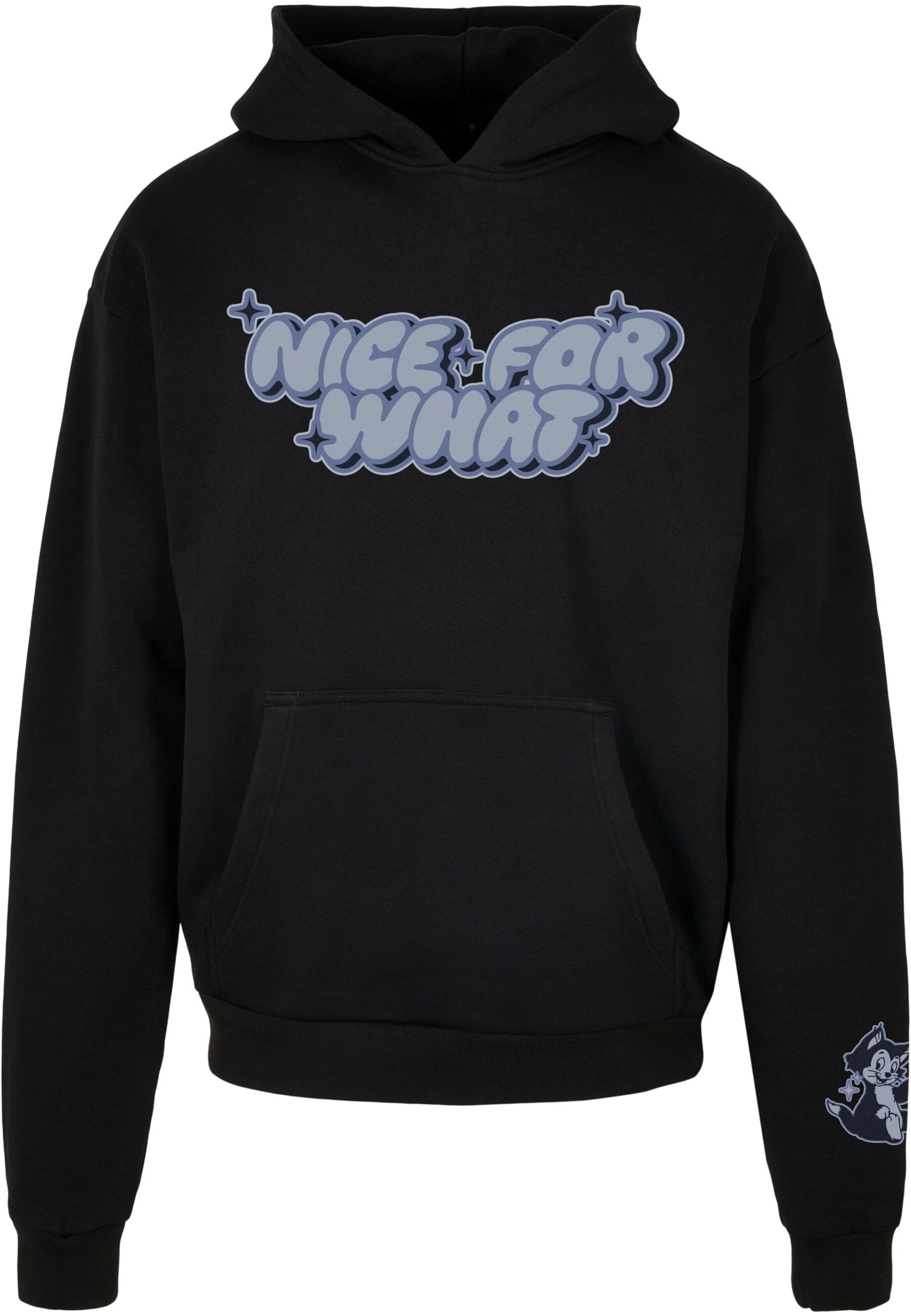 MT Upscale Суичър 'Nice for what' в черно: отпред