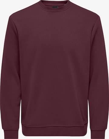 Sweat-shirt 'ONSConnor' Only & Sons en rouge : devant