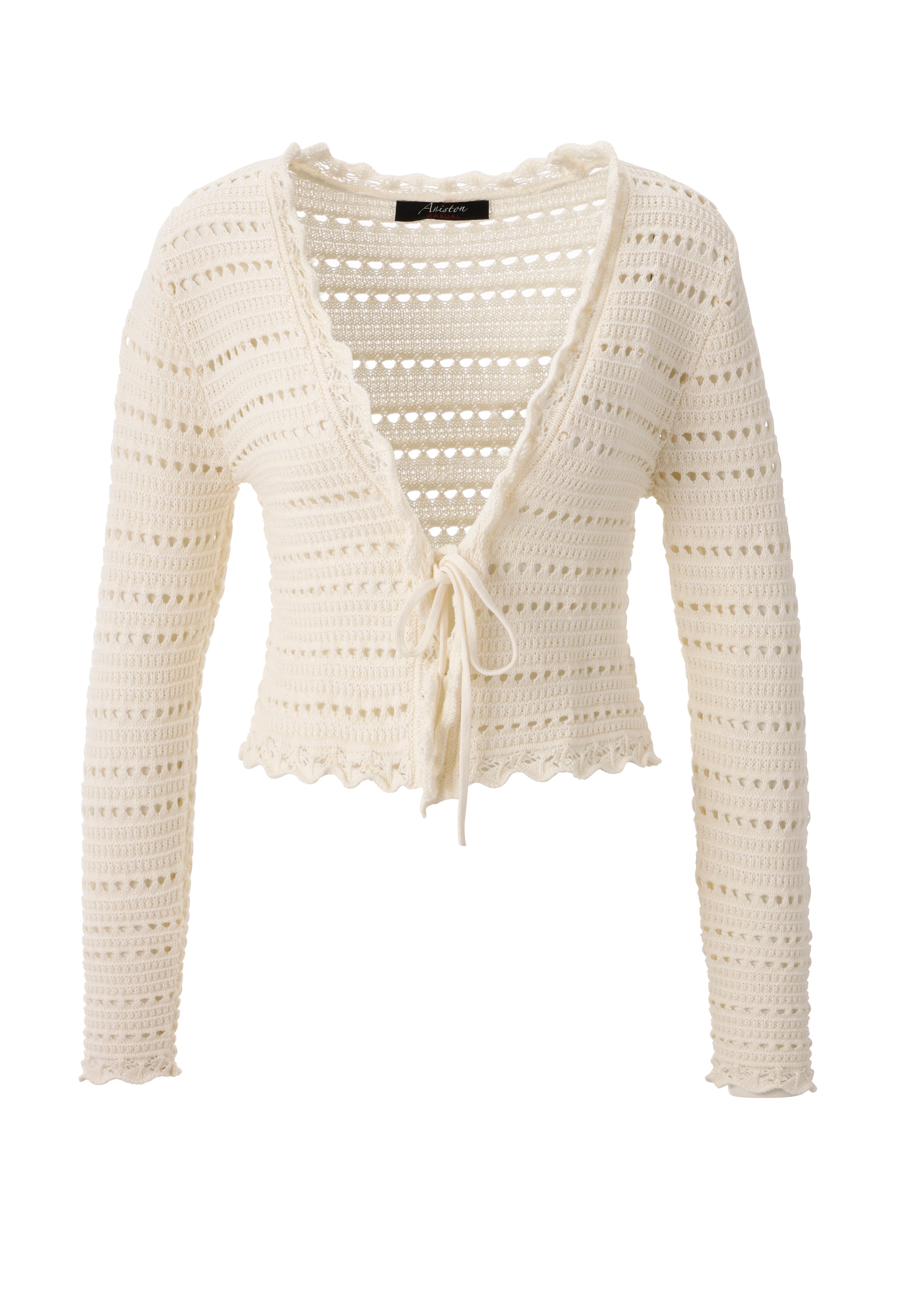 Aniston CASUAL Knit Cardigan in White: front