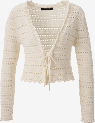 Aniston CASUAL Knit Cardigan in White: front
