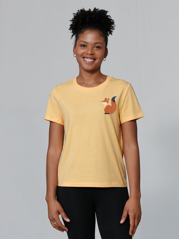 Maglietta ' Cute Fox ' di Watapparel in giallo: frontale