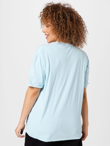 Nasty Gal Plus Shirt 'Open Your Mind' in Blue