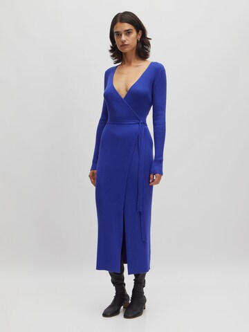 EDITED Gebreide jurk 'Mailien ' in Blauw
